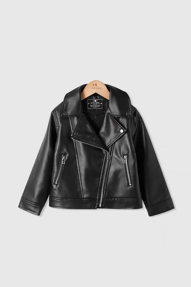Baby Girl Boy Leather Jacket Loose Infant Toddler Child Leather Coat Casual Spring Autumn Outwear Baby