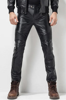 Men's Leather Pant  Leather Skinny Biker Pants Motorcycle Punk Rock Pants Slick Smooth Shiny Leather Trousers Tight