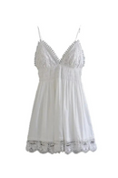 Summer Dress Women's White Casual Chic Backless Crochet Embroidery Short Sling Dress