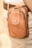 Full-Grain Leather Vertical Waist Pack Heavy-Duty Work Belt Bag for Men with Phone Sleeve & Tool Pockets