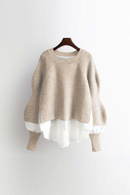 Women's Sweater Pullovers Autumn Winter Lantern Sleeve Knitwears Female Tops Jumpers