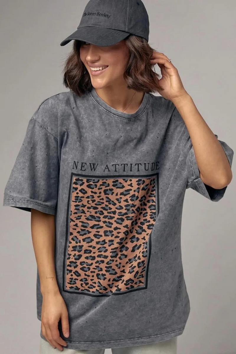 casual versatile t-shirt female washed retro American ins loose top