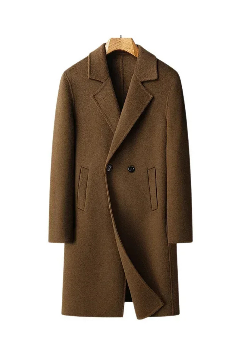 Wool Autumn and winter men's double-sided wool coat medium and cashmere coat men's woolen trench coat