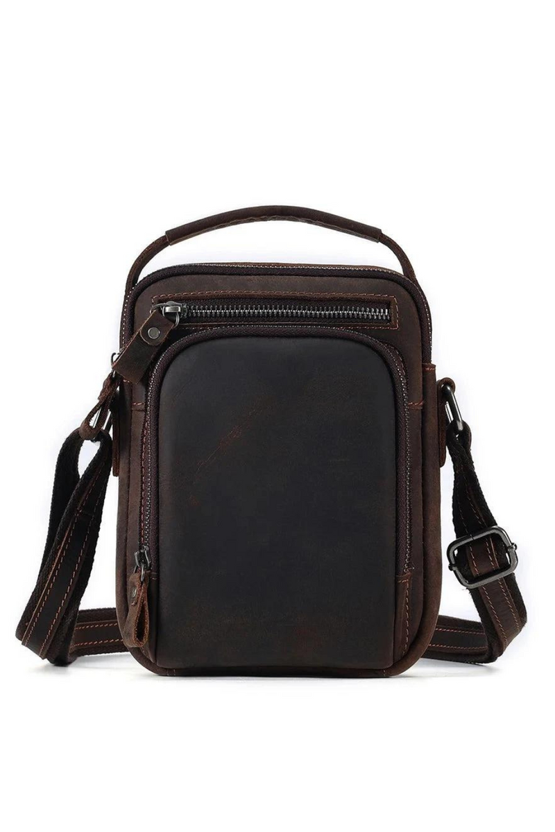 Leather Small Shoulder Bags Male Crossbody Bag 