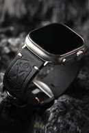 Handmade Head Layer Leather Strap For Apple Watch Thickened Black Vintage Bracelet