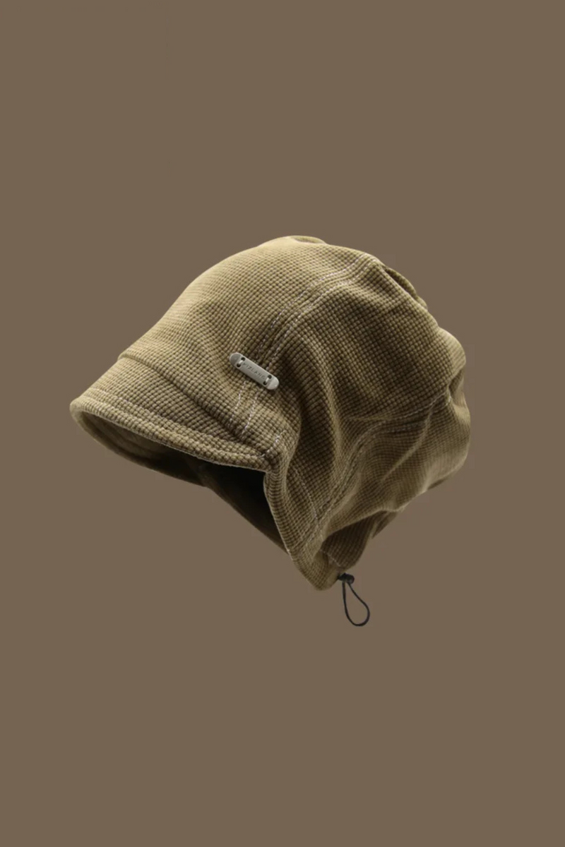 Autumn Winter Tide Punk Small Brimmed Drawstring Knitted Stacked Hat