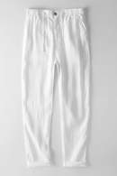 Men pants linen pure elastic waist trousers for men casual white pants men solid trousers men