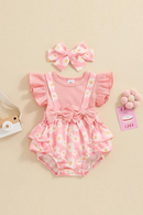 Baby Girl Clothes Ruffle Butt Romper Daisy Overalls Jumpsuit Summer Outfit