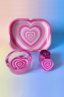 3 Pieces Love Heart Metal Herb Grinder and Rolling Tray Ashtray Combo