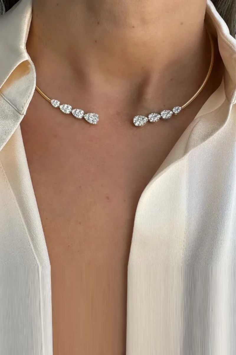 Necklace Women Bling Neck Prom Accessories Rhinestone Sparkly Wedding Jewelry Party Collar