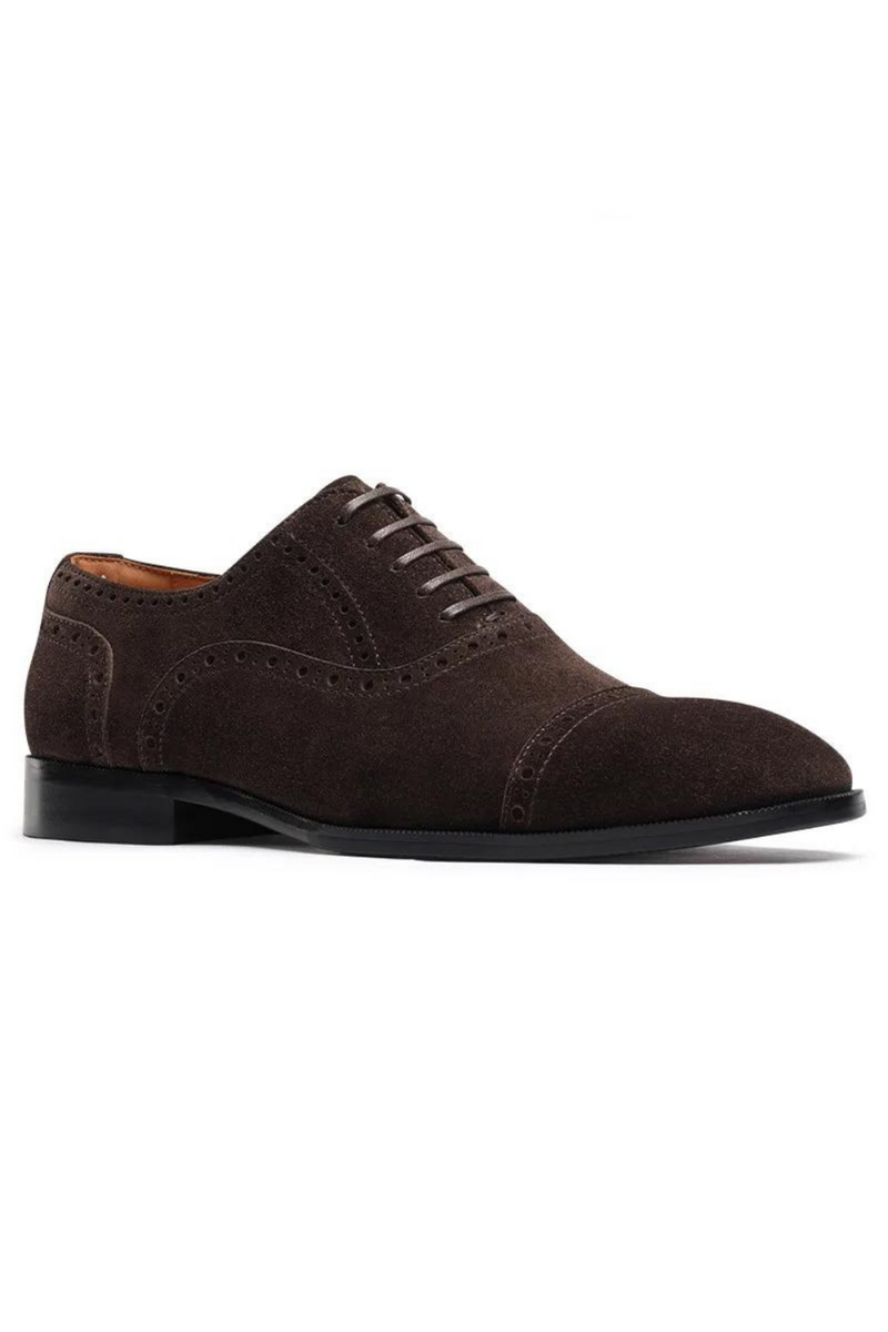 Men Brogues Brown Carved Lace Up Casual  Classic Dress Shoes