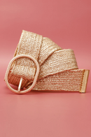 Spring Straw Woven Elastic Stretch Waist Belt Boho Dress Braided Belts for Women