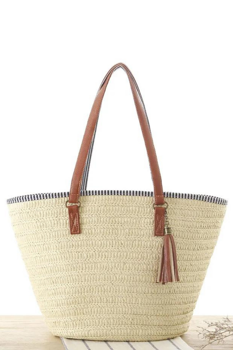 Women handbags wicker woven shoulder bags tote bucket bag summer beach purses