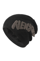 Warm Winter Hat Knitted Hat Add Fur Lined Thick Ski Beanie Cap