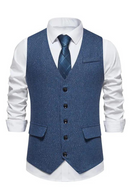 Vintage Vest for Men Tweed Elegant Business Dress Waistcoat Mens Wedding Suit Gilet