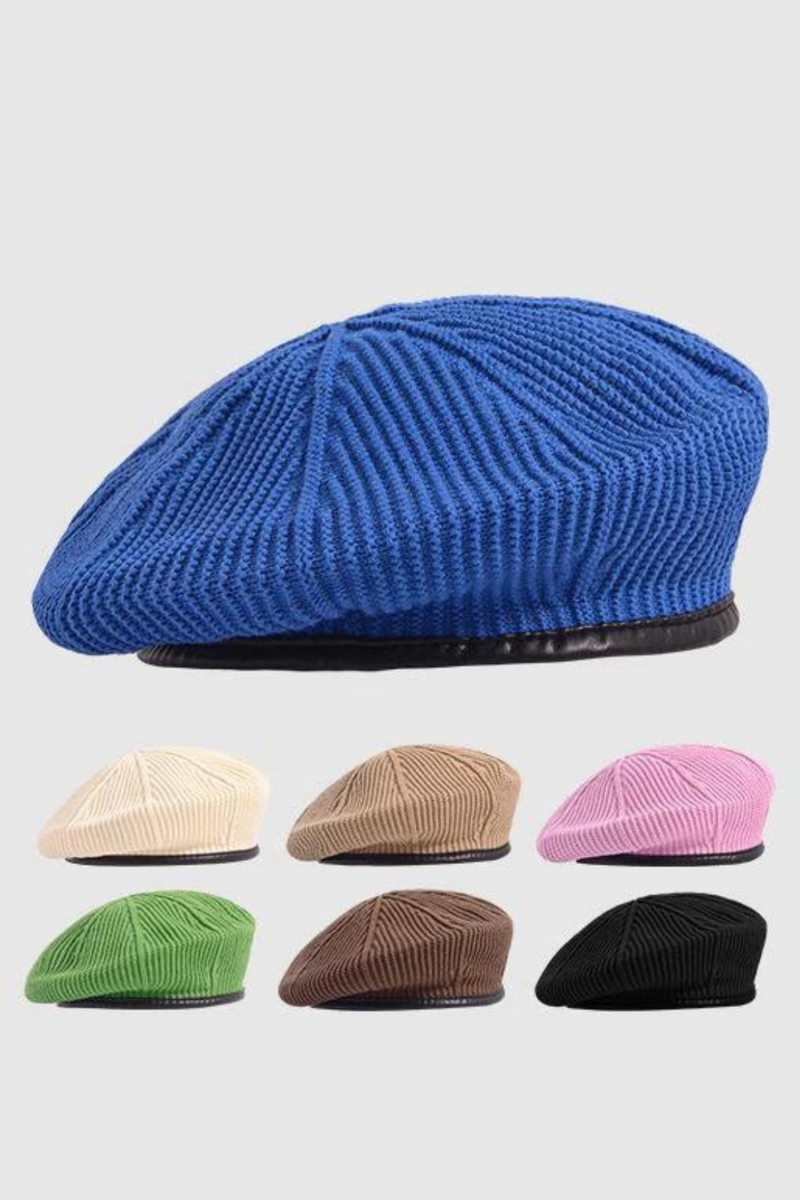 Beret Hat Women Spring Autumn French Hat Girls Solid Brim Autumn Winter Painter Hat for Women Flat Cap Knitting