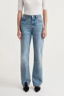 Early Spring Washed Wide Cotton Twist Seam High Waist Loose Straight Jeans