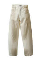 Distressed Spliced Cargo Pants Mens Streetwear Loose Pocket Wide Leg Trousers Men