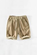 Summer Men Shorts Pure Cotton Comfortable Beach Shorts Corduroy Drawstring Loose Short