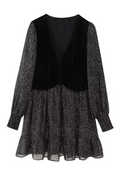 Spring Vest Patchwork Dress For Women Tight Short Dresses Female Buttons Wild Vintage