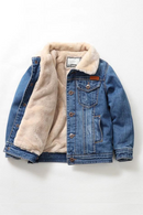 Jacket Boys Autumn Winter Cotton Thicken Jean Coat Children Turn-down Collar Clothes Warm Denim Jackets