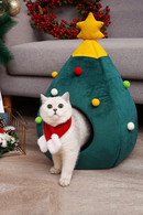 Christmas Cat/Dog Nest Warm Comfortable Plush Teddy Pet Bed Cave Bed