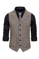 Men Waistcoat Formal Business Slim Fit Sleeveless Jacket