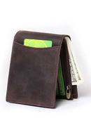 Men's Leather Zipper Foldable Wallet Bank Credit Card Holder Men's Coin Purse Leather Simple Wallet