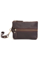 Genuine Leather Men Key Wallet Zipper Pouch Holder