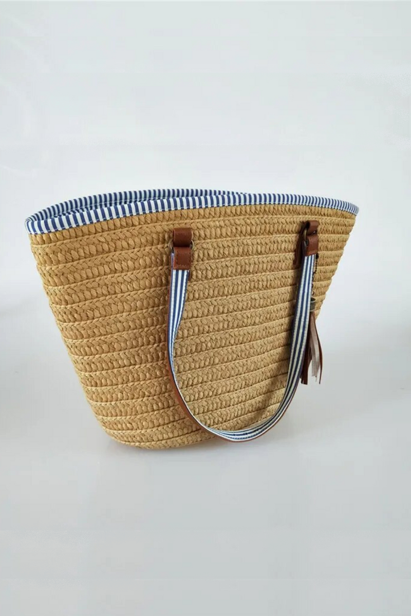 Women handbags wicker woven shoulder bags tote bucket bag summer beach purses