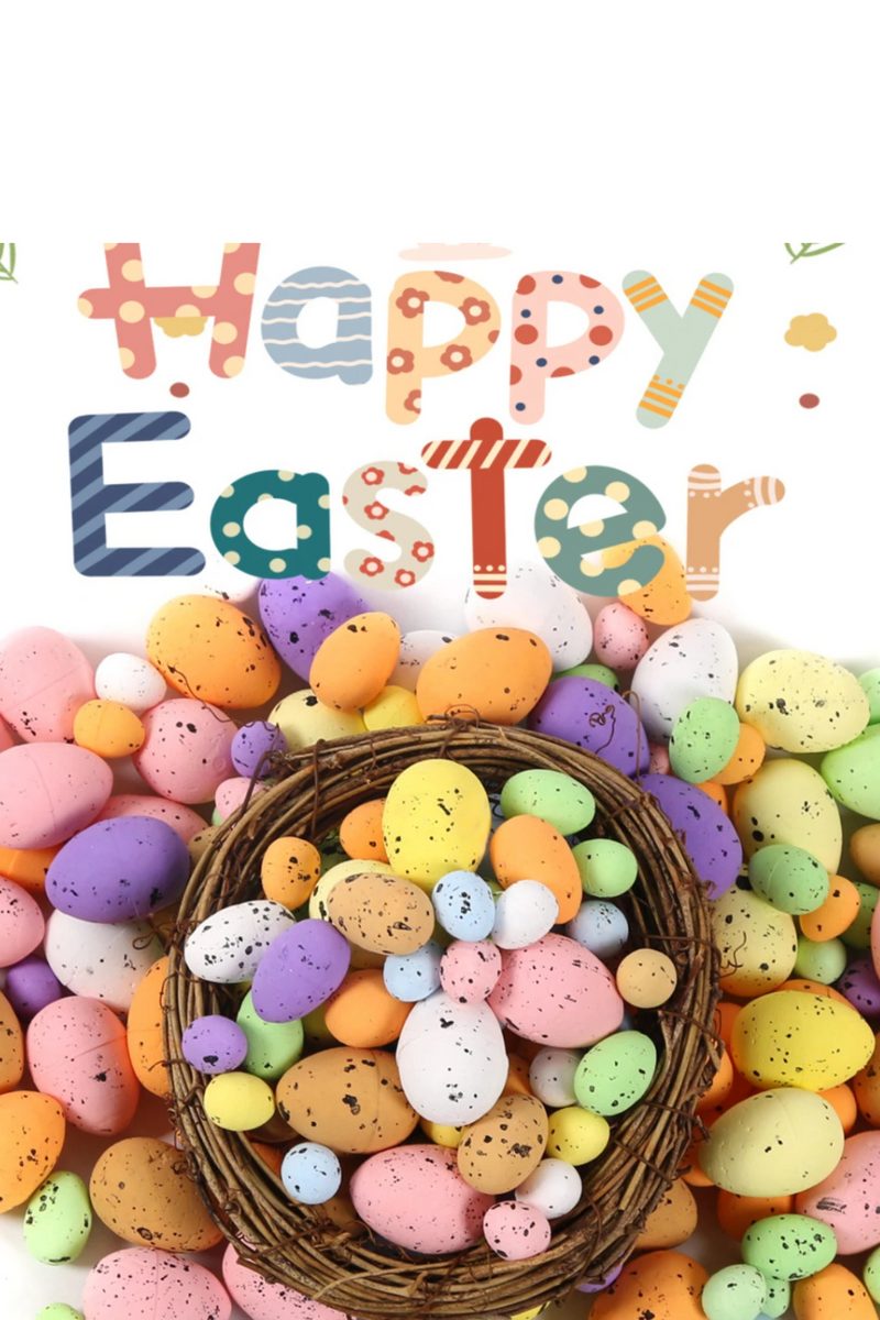 100 Easter Eggs You Can Make Your Own Mottled Foam Eggs and Egg Wreaths To Decorate The Easter Party