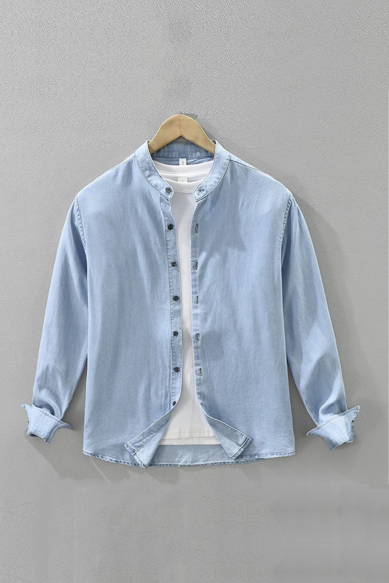 Autumn Denim Shirt for Men Loose Long Sleeve Shirts Oversize Men's Clothing