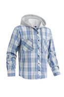 Spring and Autumn Trend Plaid Shirt Men's Hooded Shirt