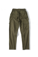Multi Pocket Shell Functional Overalls Micro Flared Pants Cargo Trousers Men