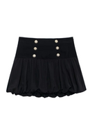 Skirt Women Women's Skirt Ladies Mini Balloon Skirt Elegant Double-Breasted Skirts