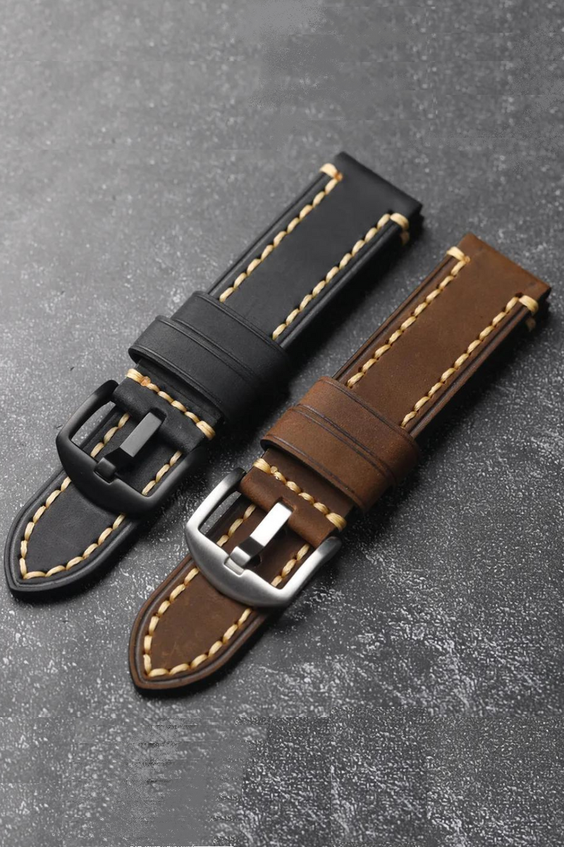 Handmade Vintage Brushed Crazy Horse Leather Strap