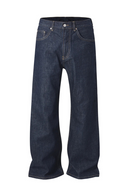 Blue Mens Baggy Jeans Straight  Cleanfit Loose Casual Denim Pants