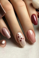 Nail Simple Love Design Mid-length Ballet Wearable Lines Square Press on Nails Art