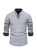 Autumn Cotton Men's Oxford Shirt Long Sleeve Button Down Social Business Casual Shirts for Men
