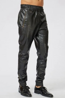 Autumn Leather Harem Pants For Men Black Pants Motorcycle Men