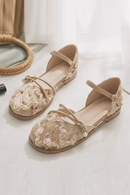 Sandals Summer hallow Mouth Fabric Soft Sole Anti-slip Wear-resistant Flat Shoes