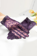 Leather Gloves Female Summer Locomotive Sunscreen Lace Spring Autumn Thin Women Gloves