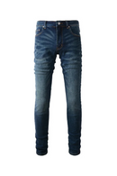 Men Classic Stretch Denim Jeans Tapered Pants Casual Ripped Trousers