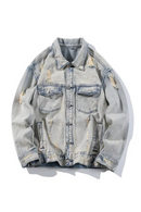 Bomber Ripped Denim Jacket Men Jean Coats Retro Casual Clothes