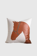 Designer Horse Head Patched Pillow Cover Man Cave Decoration Throw Cushion Pillowcase For Couch Sofa Square