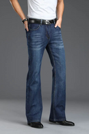 Men Boutique Flared Jeans High Waisted Elastic Loose Casual Pants