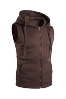 Men's Casual Vest Solid Sleeveless Hoodies Jacket Autumn Spring Zipper Pockets Cardigans Mens Waistcoat