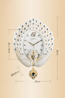 Wall Clock Living Room European Nordic Peacock Hanging Retro Bedroom Decoration Creative Home Decor