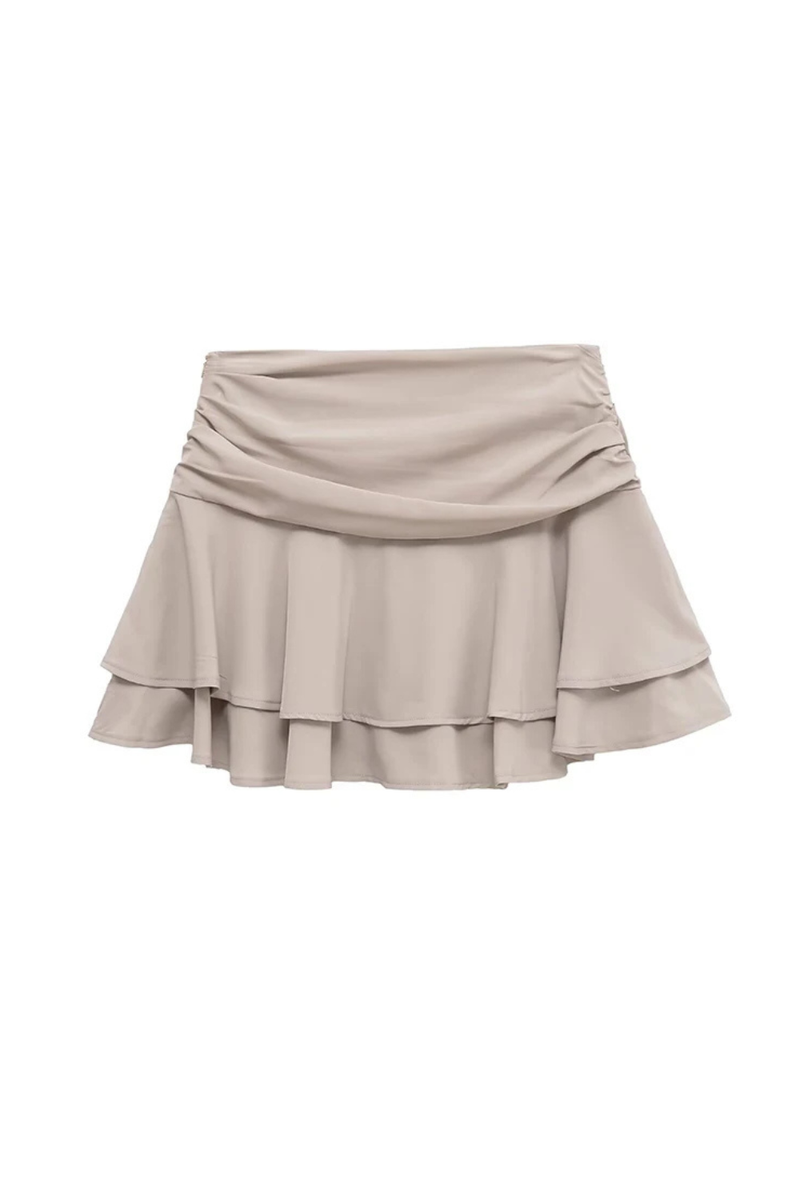 Women Mid-rise Pleated And Ruffle Mini Skirt Casual Holiday Summer Skirts