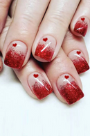 Nail Gradient Glitter Design Fake Nail Tips Ins Artificial Wearable Valentine’s Day Press on Nails